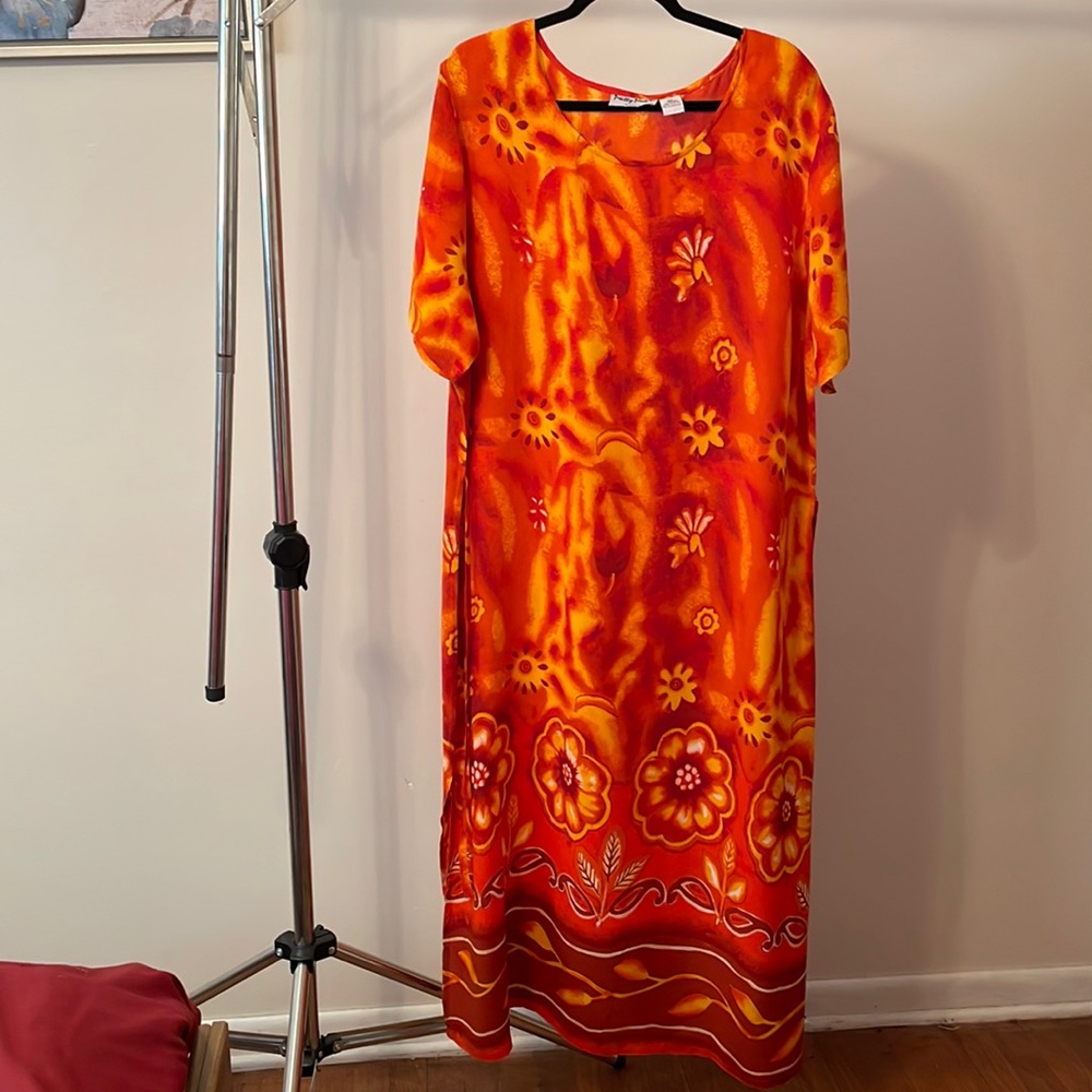 Pretty Pink Floral Vintage Dress 2X